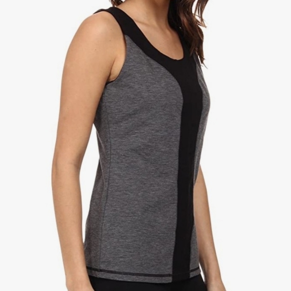 NYDJ City Sport Trainer Tank Dark Heather Grey S